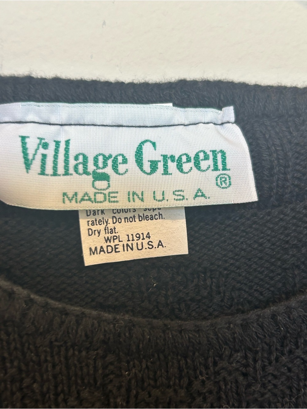 Vintage NWT Village Green cotton black boho floral pattern cottage core knit top - Picture 5 of 7